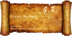 Girst Roland névjegykártya
